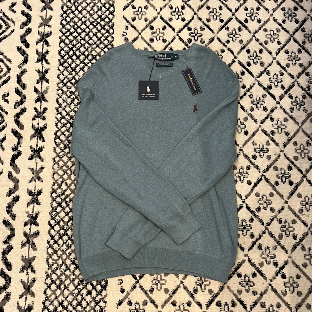 Ralph lauren polo sweater v neck green XL